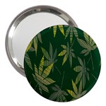 Marijuana Cannabis Rainbow Love Green Yellow Leaf 3  Handbag Mirrors Front