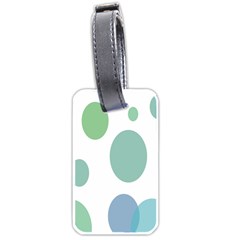 Polka Dots Blue Green White Luggage Tags (two Sides)