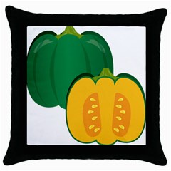 Pumpkin Peppers Green Yellow Throw Pillow Case (black)