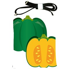 Pumpkin Peppers Green Yellow Shoulder Sling Bags by Mariart