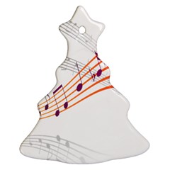 Musical Net Purpel Orange Note Ornament (christmas Tree)  by Mariart
