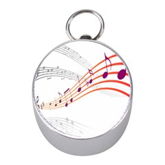 Musical Net Purpel Orange Note Mini Silver Compasses