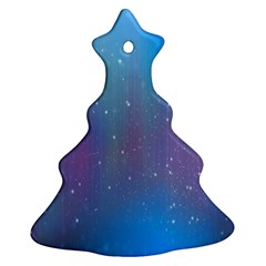 Rain Star Planet Galaxy Blue Sky Purple Blue Christmas Tree Ornament (two Sides)