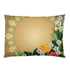 Rose Sunflower Star Floral Flower Frame Green Leaf Pillow Case (two Sides)