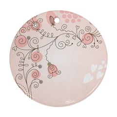Simple Flower Polka Dots Pink Ornament (round) by Mariart