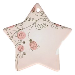 Simple Flower Polka Dots Pink Star Ornament (two Sides) by Mariart