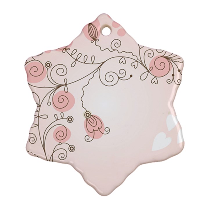 Simple Flower Polka Dots Pink Ornament (Snowflake)