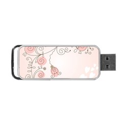 Simple Flower Polka Dots Pink Portable Usb Flash (two Sides) by Mariart