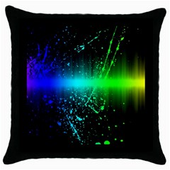 Space Galaxy Green Blue Black Spot Light Neon Rainbow Throw Pillow Case (black)
