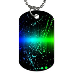 Space Galaxy Green Blue Black Spot Light Neon Rainbow Dog Tag (two Sides) by Mariart