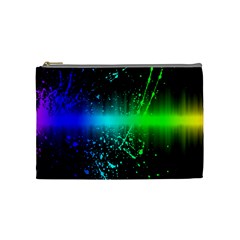 Space Galaxy Green Blue Black Spot Light Neon Rainbow Cosmetic Bag (medium) 