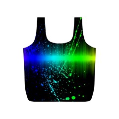 Space Galaxy Green Blue Black Spot Light Neon Rainbow Full Print Recycle Bags (s)  by Mariart