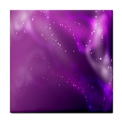 Space Star Planet Galaxy Purple Tile Coasters