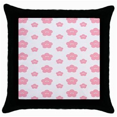Star Pink Flower Polka Dots Throw Pillow Case (black)
