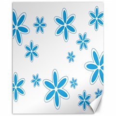 Star Flower Blue Canvas 11  X 14  