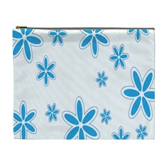 Star Flower Blue Cosmetic Bag (xl) by Mariart