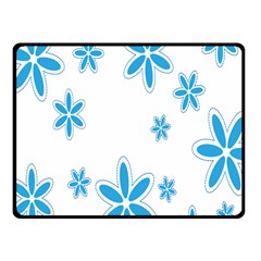 Star Flower Blue Fleece Blanket (small)