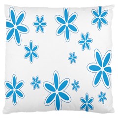 Star Flower Blue Large Cushion Case (one Side)