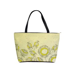 Sunflower Fly Flower Floral Shoulder Handbags