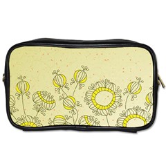 Sunflower Fly Flower Floral Toiletries Bags