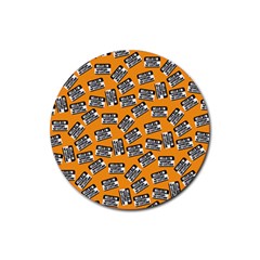 Pattern Halloween Wearing Costume Icreate Rubber Round Coaster (4 Pack)  by iCreate