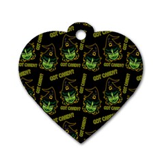 Pattern Halloween Witch Got Candy? Icreate Dog Tag Heart (two Sides) by iCreate