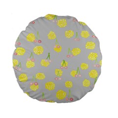 Cute Fruit Cerry Yellow Green Pink Standard 15  Premium Flano Round Cushions by Mariart