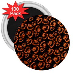 Pattern Halloween Jackolantern 3  Magnets (100 Pack) by iCreate