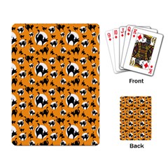 Pattern Halloween Black Cat Hissing Playing Card by iCreate
