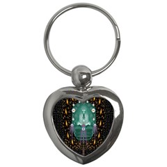 Temple Of Yoga In Light Peace And Human Namaste Style Key Chains (heart)  by pepitasart