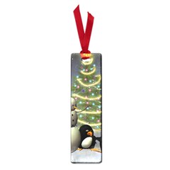 Funny Snowman With Penguin And Christmas Tree Small Book Marks by FantasyWorld7