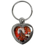 Awesome Steampunk Horse With Wings Key Chains (Heart)  Front
