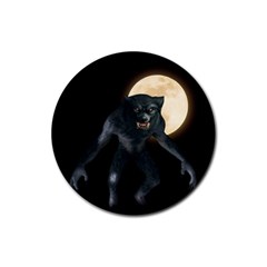 Werewolf Rubber Round Coaster (4 Pack)  by Valentinaart