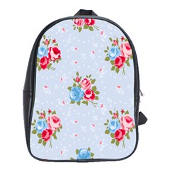 Cute Shabby Chic Floral Pattern School Bag (large) by NouveauDesign