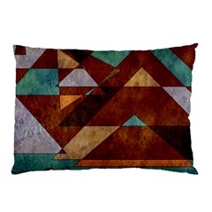 Turquoise And Bronze Triangle Design With Copper Pillow Case (two Sides) by digitaldivadesigns
