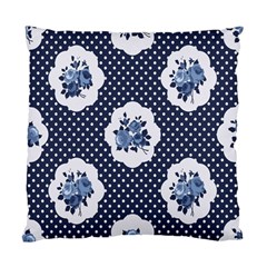 Shabby Chic Navy Blue Standard Cushion Case (two Sides) by NouveauDesign