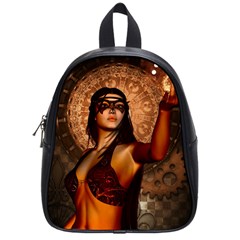Wonderful Fantasy Women With Mask School Bag (small) by FantasyWorld7