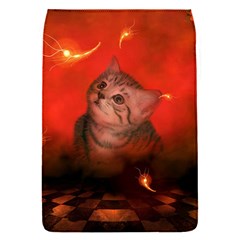 Cute Little Kitten, Red Background Flap Covers (s)  by FantasyWorld7