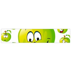 Apple Green Fruit Emoji Face Smile Fres Red Cute Flano Scarf (small) by Alisyart