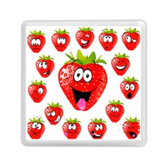 Strawberry Fruit Emoji Face Smile Fres Red Cute Memory Card Reader (square) 