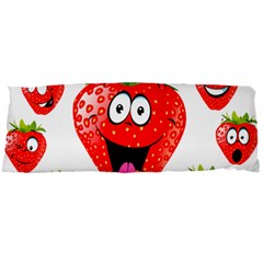 Strawberry Fruit Emoji Face Smile Fres Red Cute Body Pillow Case Dakimakura (two Sides)