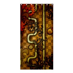 Noble Steampunk Design, Clocks And Gears With Floral Elements Shower Curtain 36  X 72  (stall)  by FantasyWorld7
