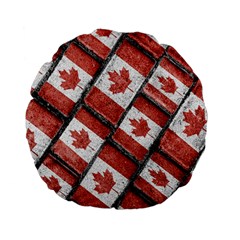 Canadian Flag Motif Pattern Standard 15  Premium Flano Round Cushions by dflcprints