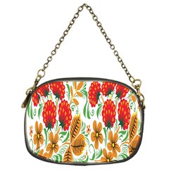 Flower Floral Red Yellow Leaf Green Sexy Summer Chain Purses (one Side) 