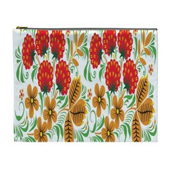 Flower Floral Red Yellow Leaf Green Sexy Summer Cosmetic Bag (xl)