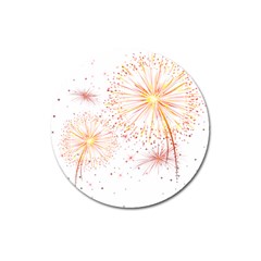 Fireworks Triangle Star Space Line Magnet 3  (round) by Mariart