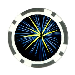 Fireworks Blue Green Black Happy New Year Poker Chip Card Guard (10 Pack)