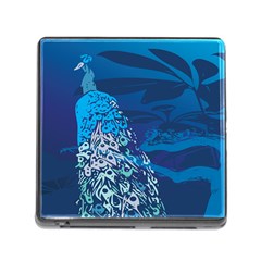 Peacock Bird Blue Animals Memory Card Reader (square)