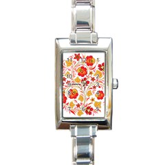 Wreaths Flower Floral Sexy Red Sunflower Star Rose Rectangle Italian Charm Watch