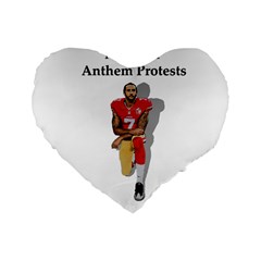National Anthem Protest Standard 16  Premium Flano Heart Shape Cushions by Valentinaart